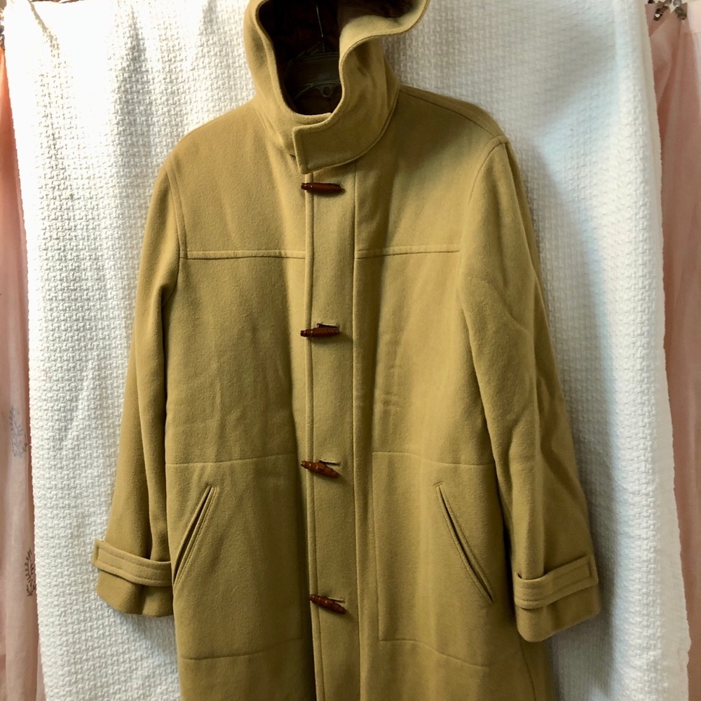 Vintage Ralph Lauren Women's Camel Wool Duffle Toggle Coat - Size Medium